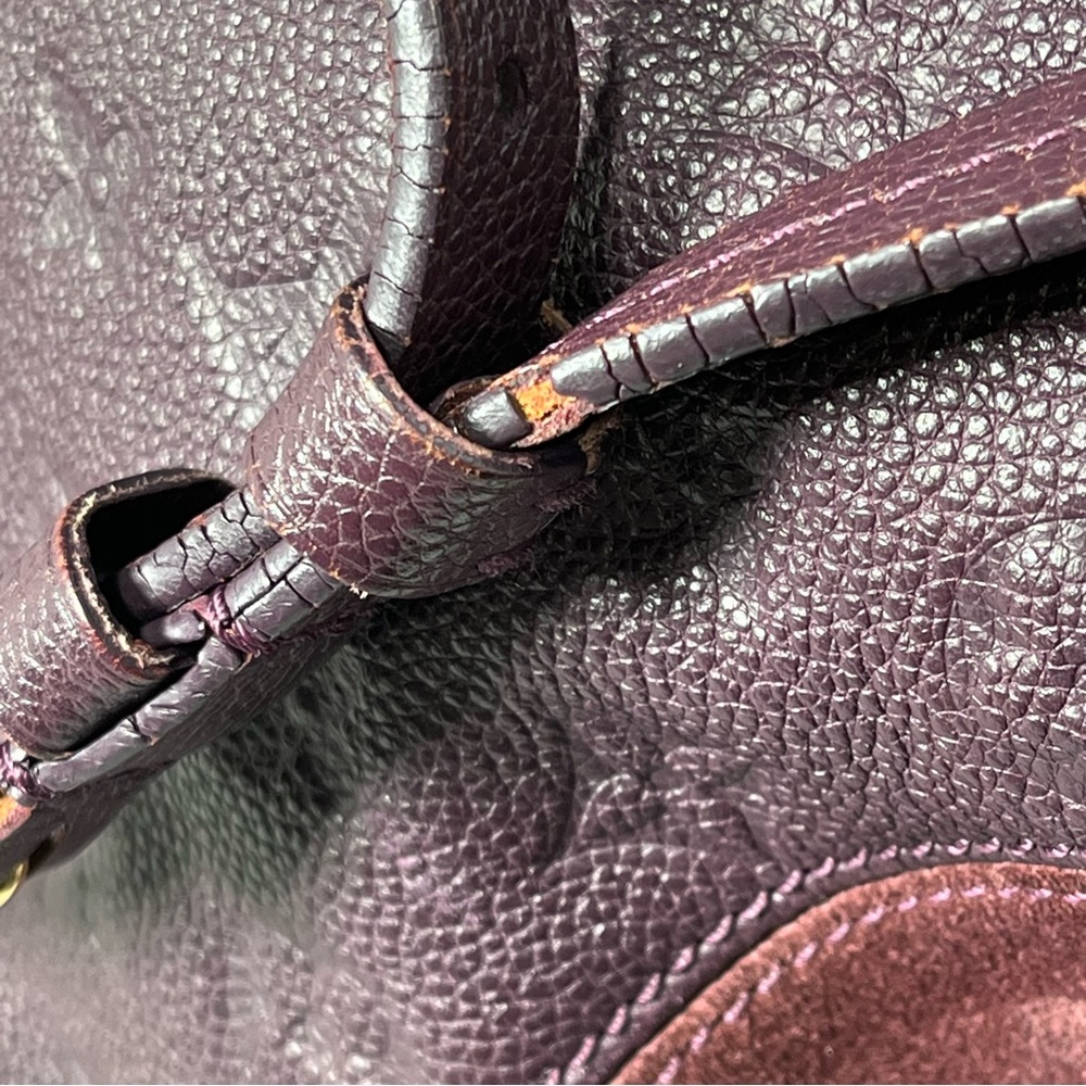 Louis Vuitton Empreinte Leather Bag Purple Audacieuse Suede Purse Authentic - Picture 9 of 16